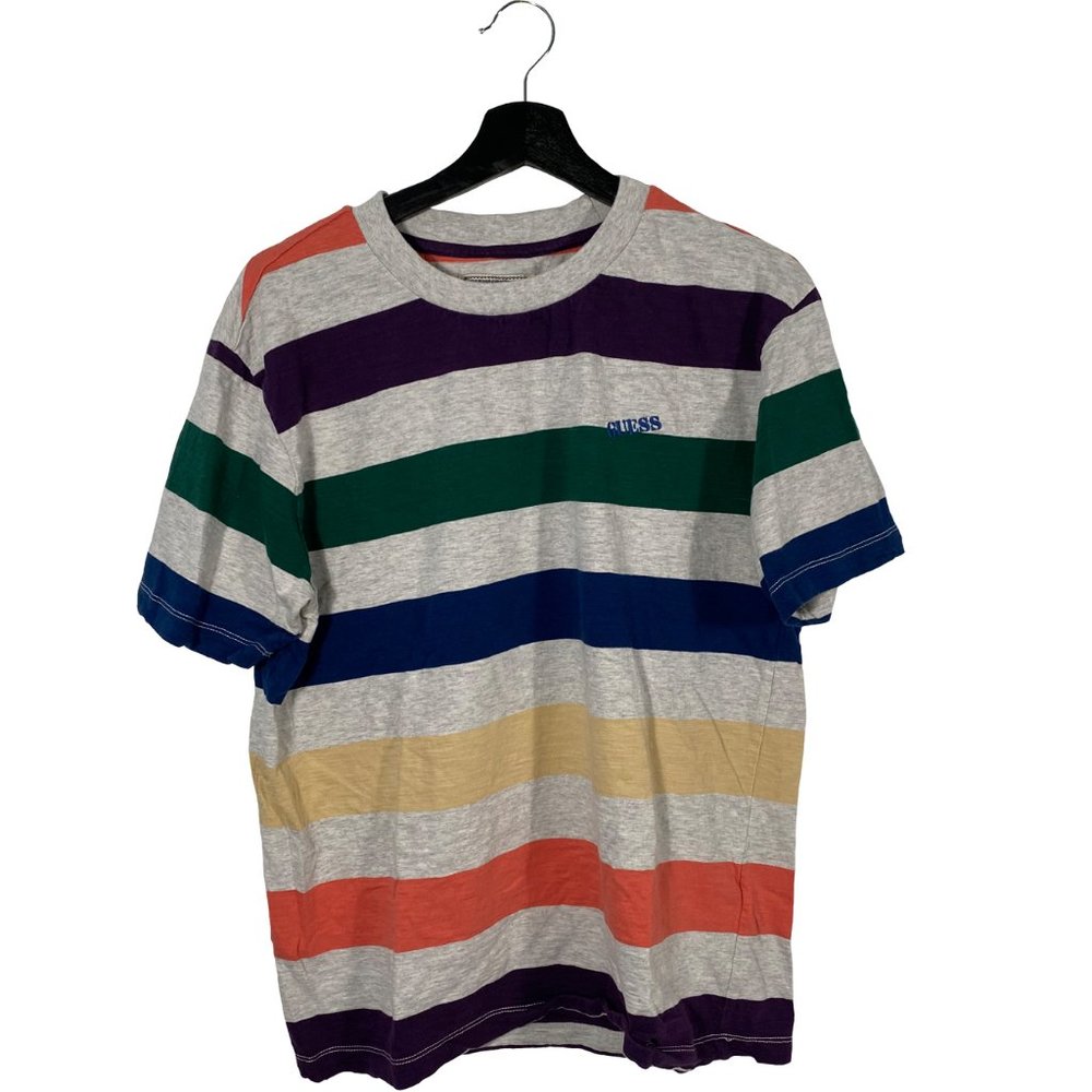 GUESS Multicolor Striped Logo Tshirt